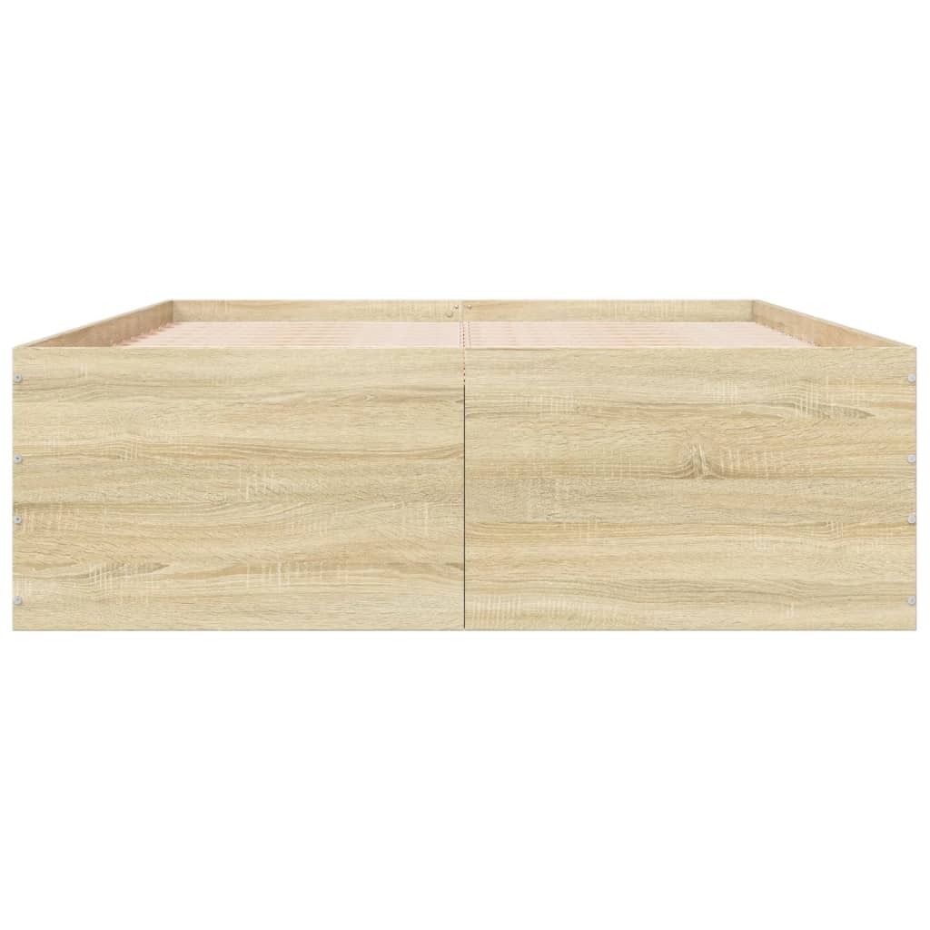 Bed Frame without Mattress Sonoma Oak 140x200 cm