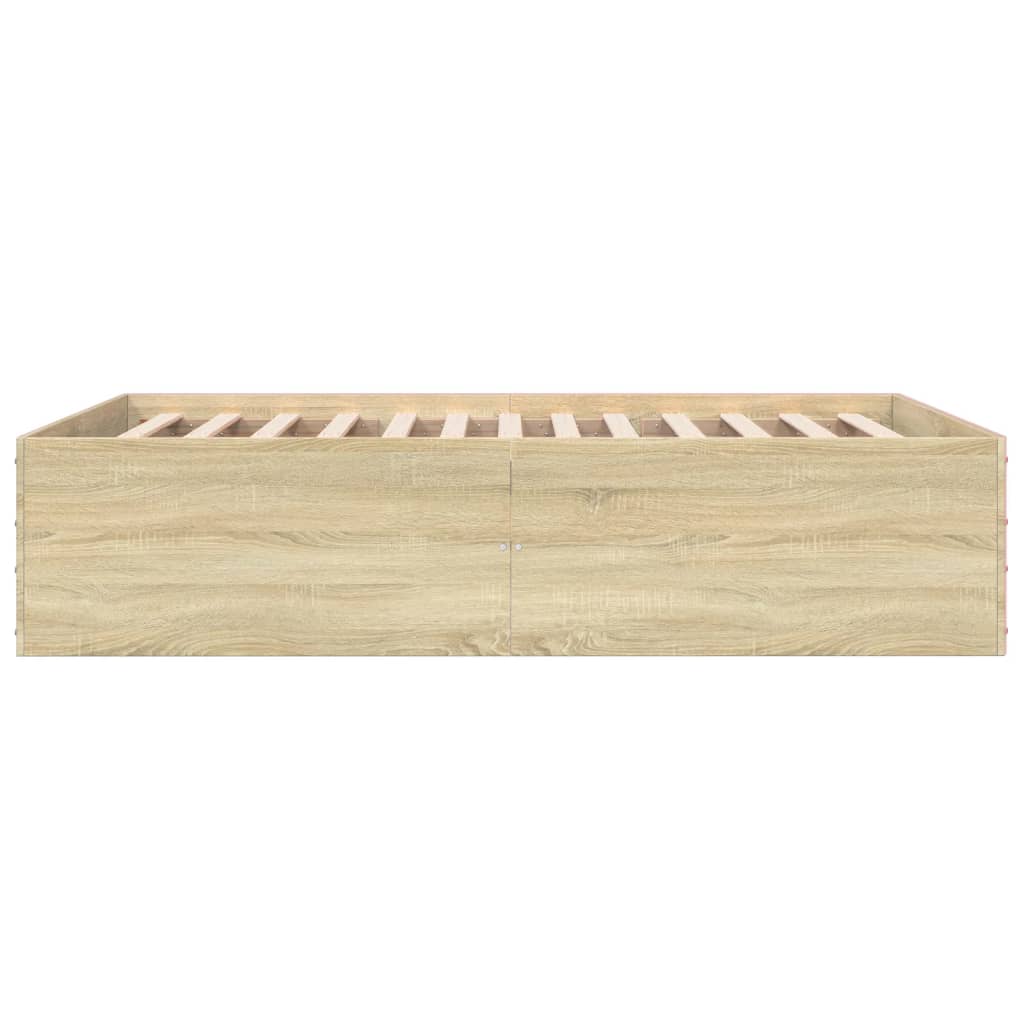 Bed Frame without Mattress Sonoma Oak 140x200 cm