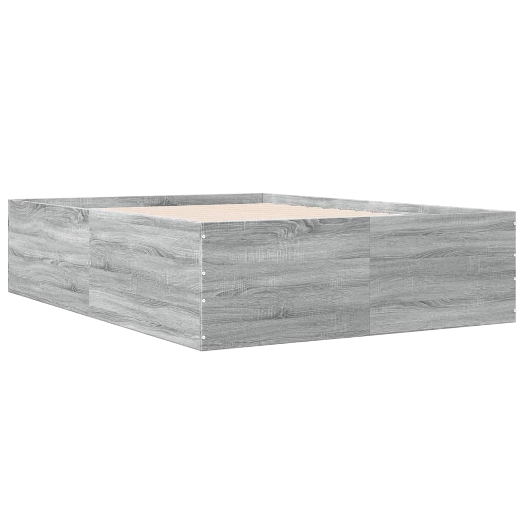 Bed Frame without Mattress Grey Sonoma 120x200 cm