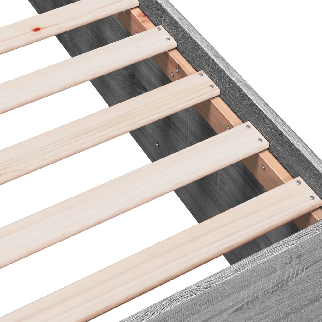 Bed Frame without Mattress Grey Sonoma 120x200 cm