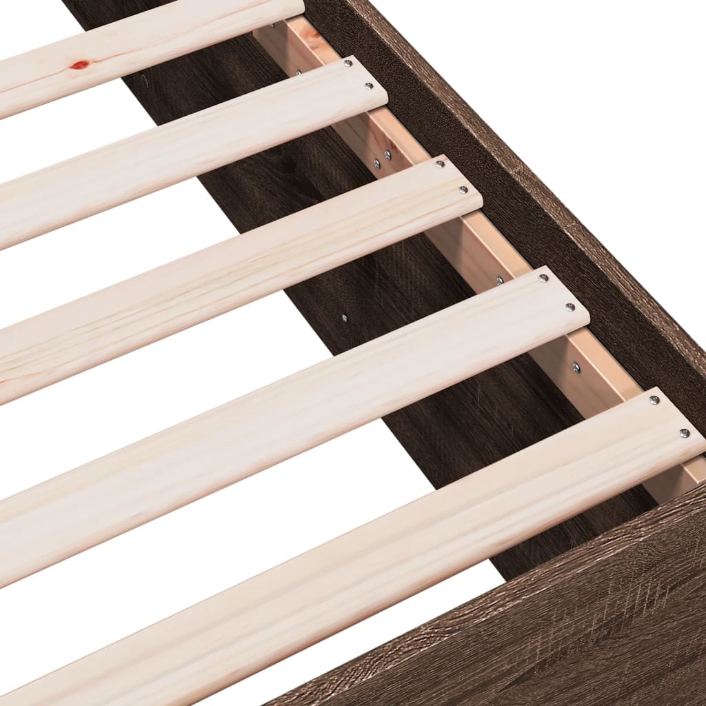 Bed Frame without Mattress Brown Oak 120x200 cm