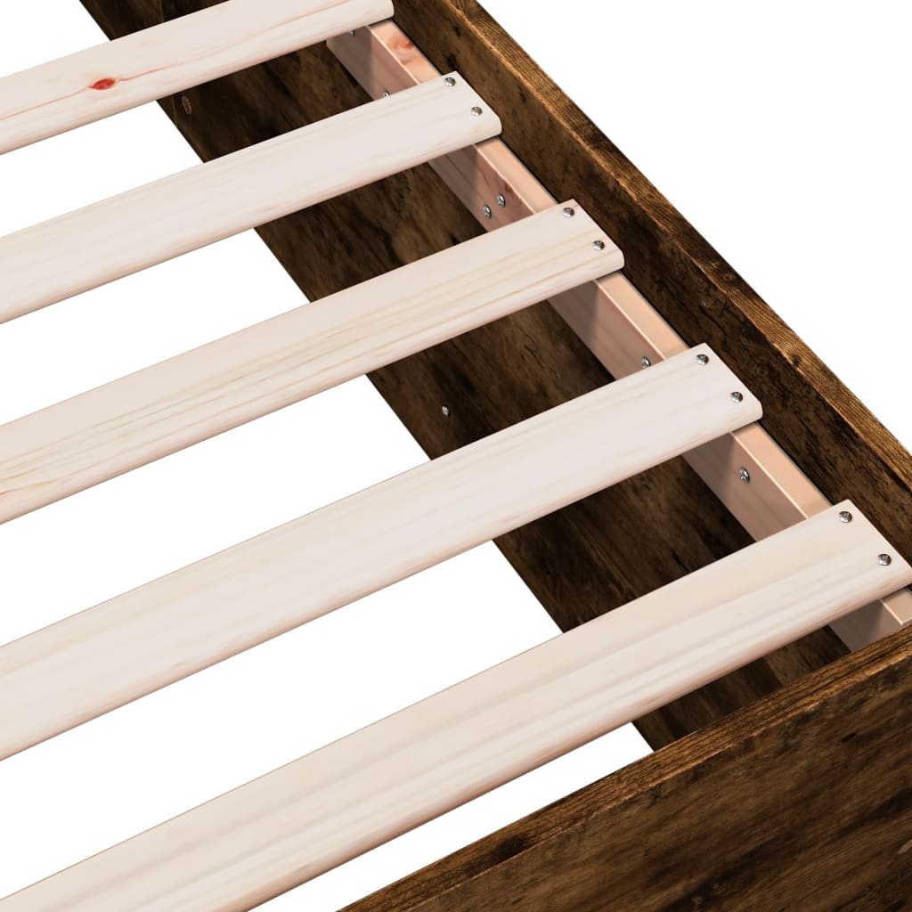 Bed Frame without Mattress Smoked Oak 120x190 cm Small Double