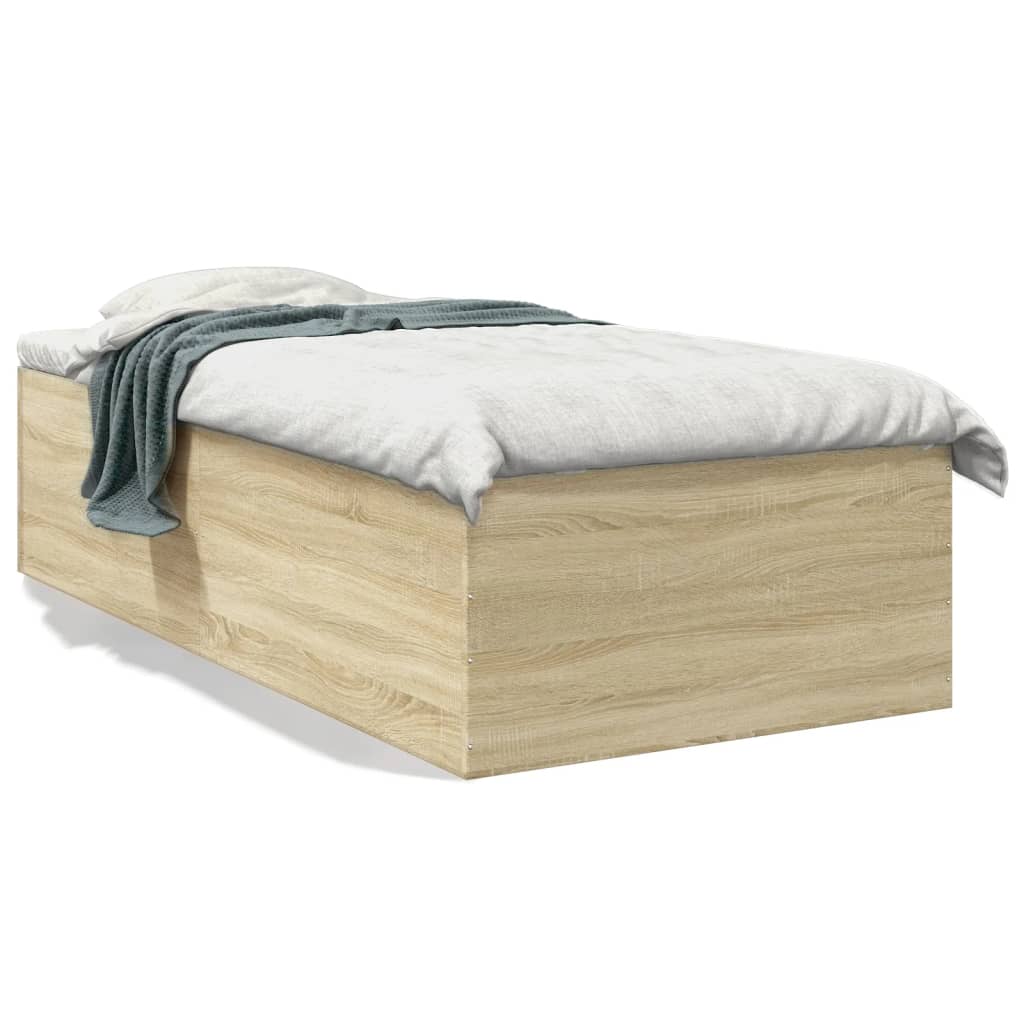 Bed Frame without Mattress Sonoma Oak 100x200 cm