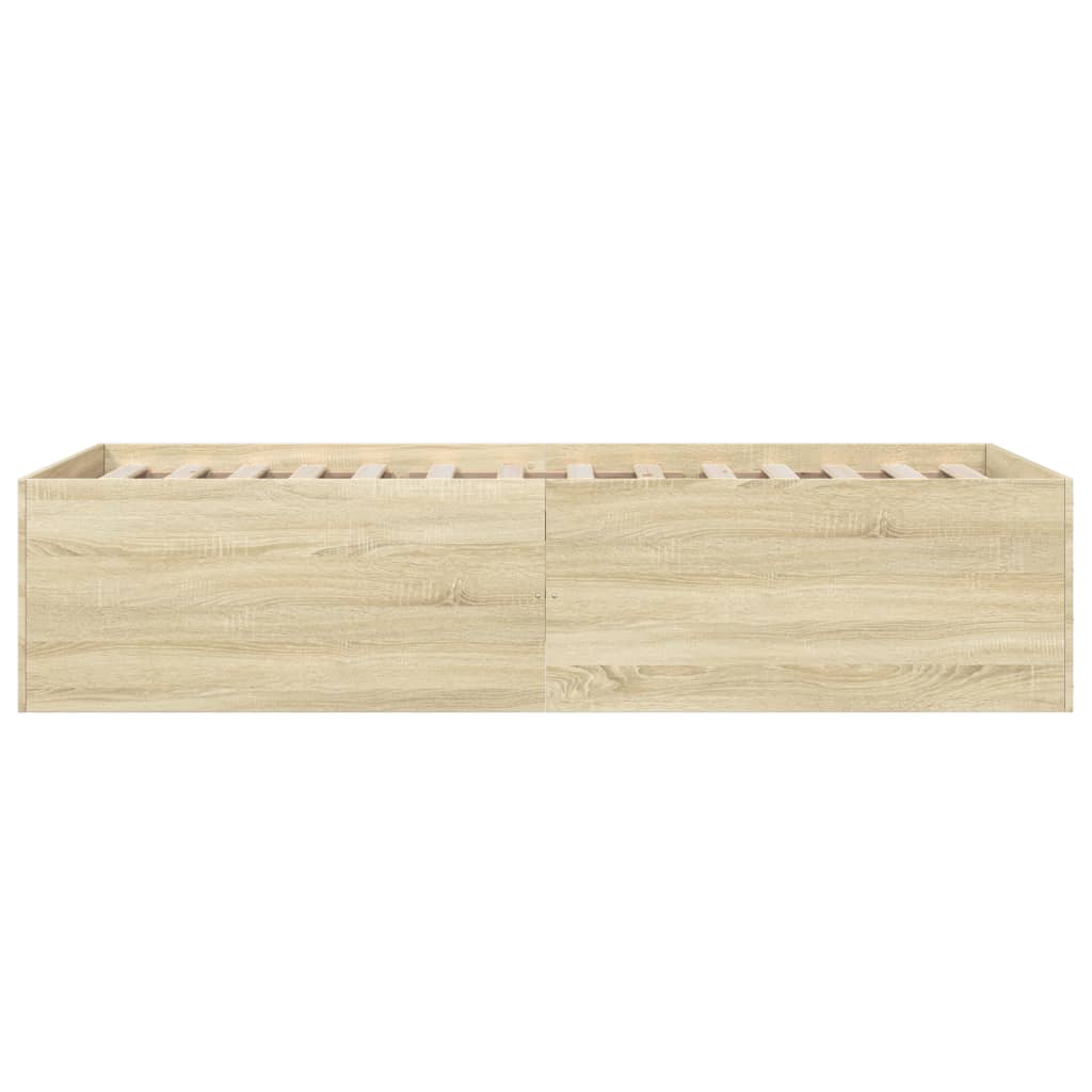 Bed Frame without Mattress Sonoma Oak 100x200 cm