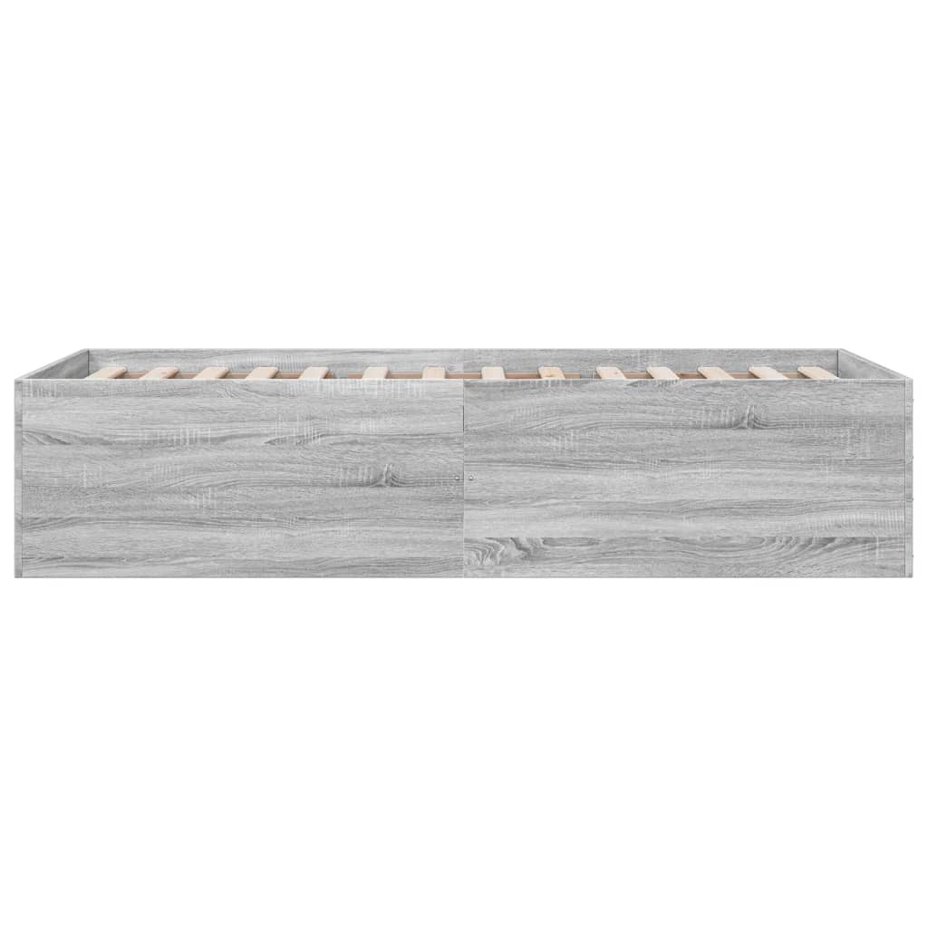 Bed Frame without Mattress Grey Sonoma 100x200 cm