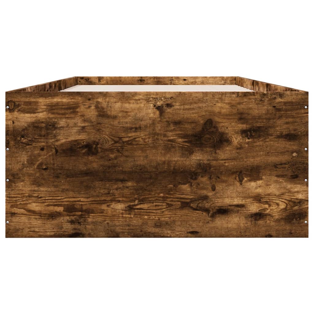 Bed Frame without Mattress Smoked Oak 90x200 cm