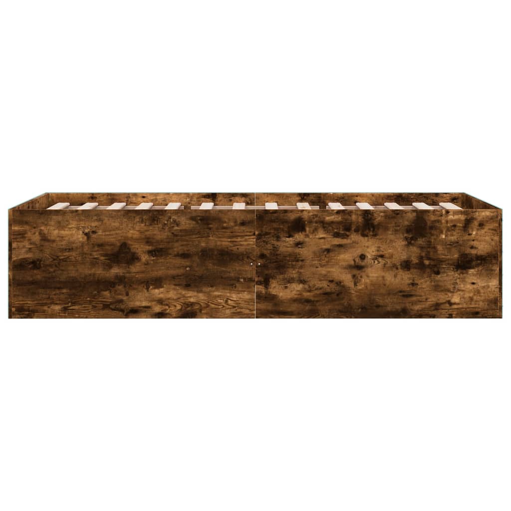 Bed Frame without Mattress Smoked Oak 90x200 cm