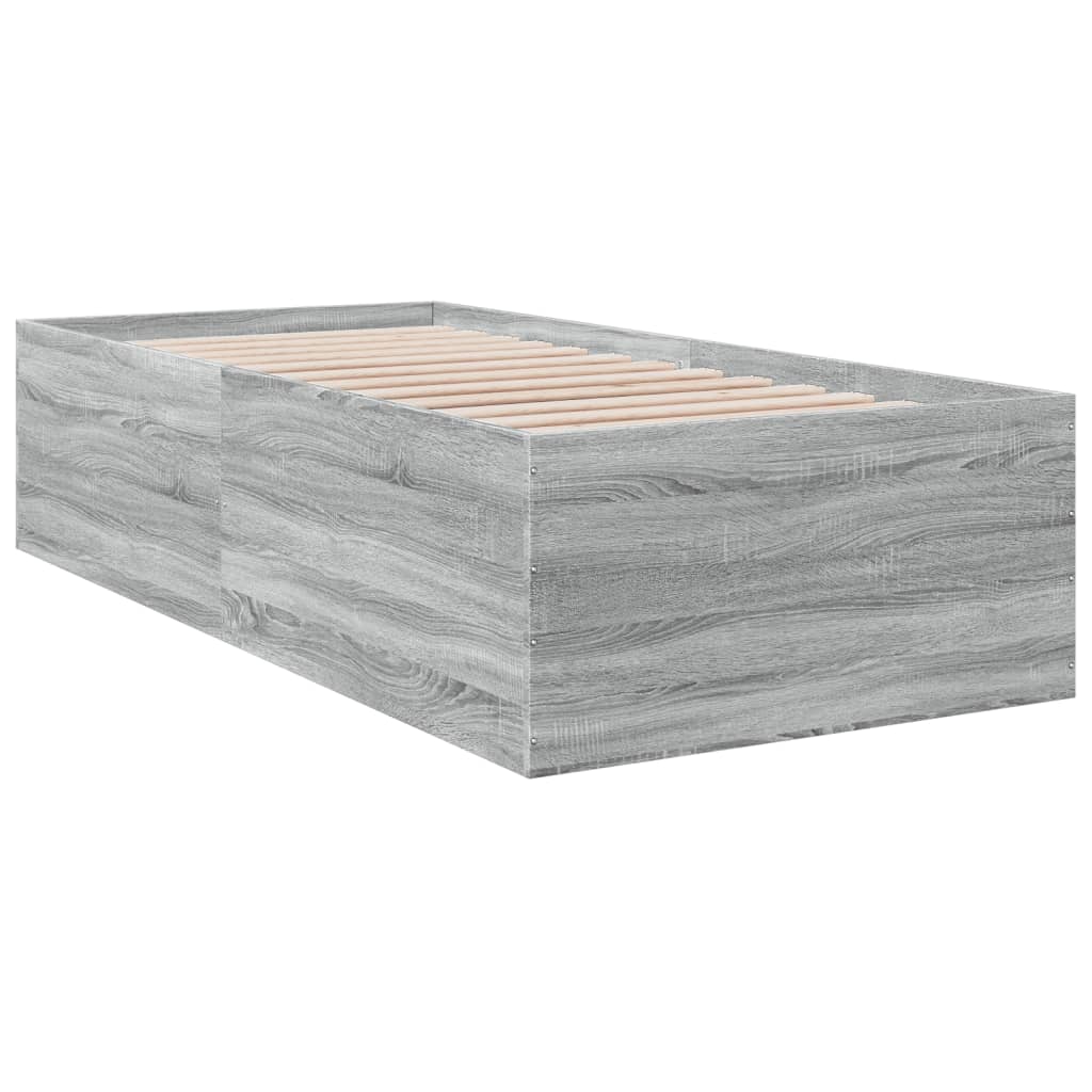 Bed Frame without Mattress Grey Sonoma 90x200 cm