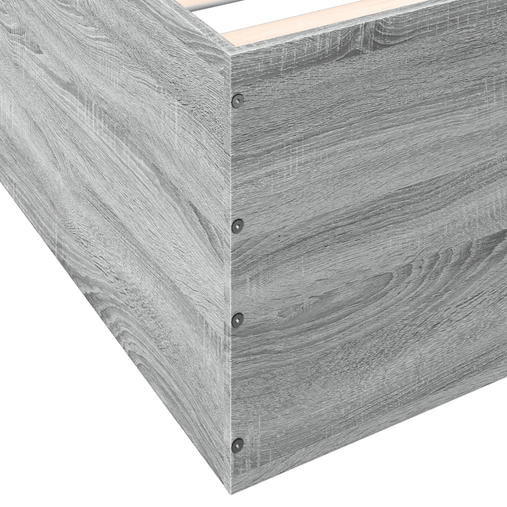 Bed Frame without Mattress Grey Sonoma 90x200 cm