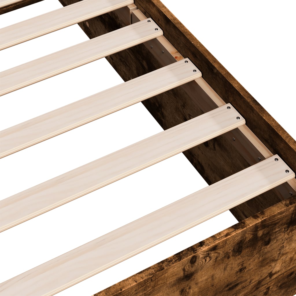Bed Frame without Mattress Smoked Oak 200x200 cm