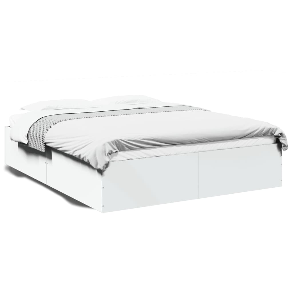 Bed Frame without Mattress White 150x200 cm King Size
