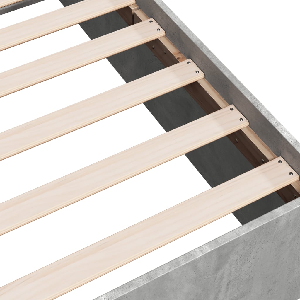 Bed Frame without Mattress Concrete Grey 150x200 cm King Size