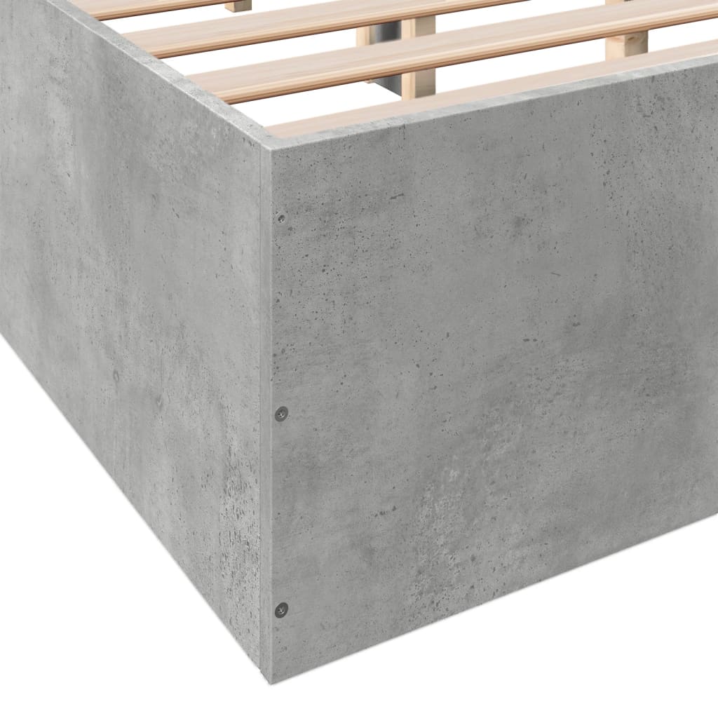Bed Frame without Mattress Concrete Grey 150x200 cm King Size