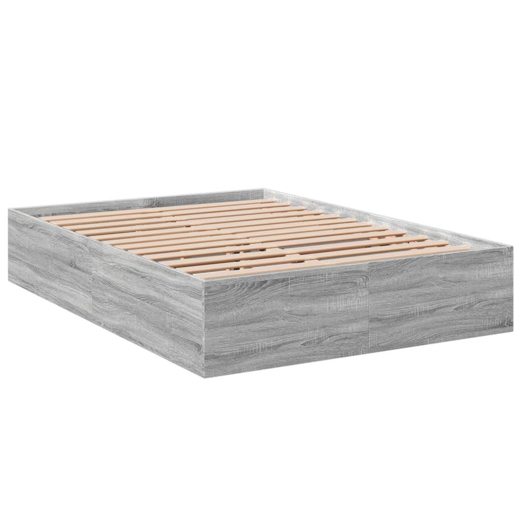 Bed Frame without Mattress Grey Sonoma 140x200 cm