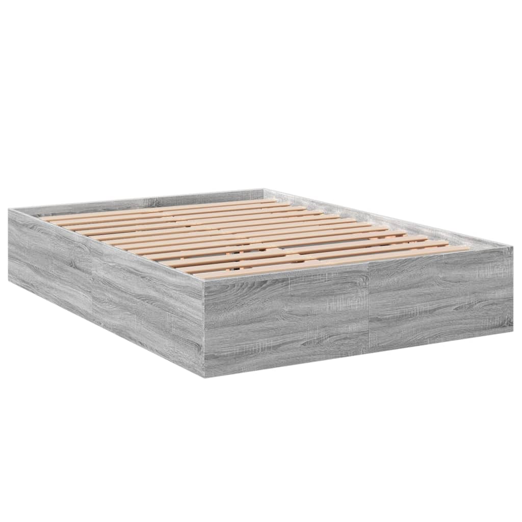 Bed Frame without Mattress Grey Sonoma 140x200 cm