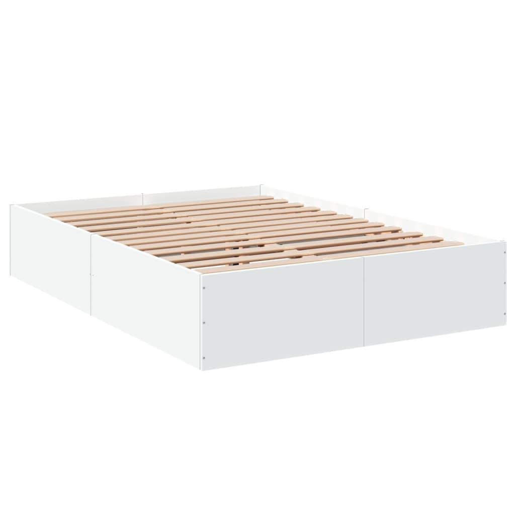 Bed Frame without Mattress White 135x190 cm Double