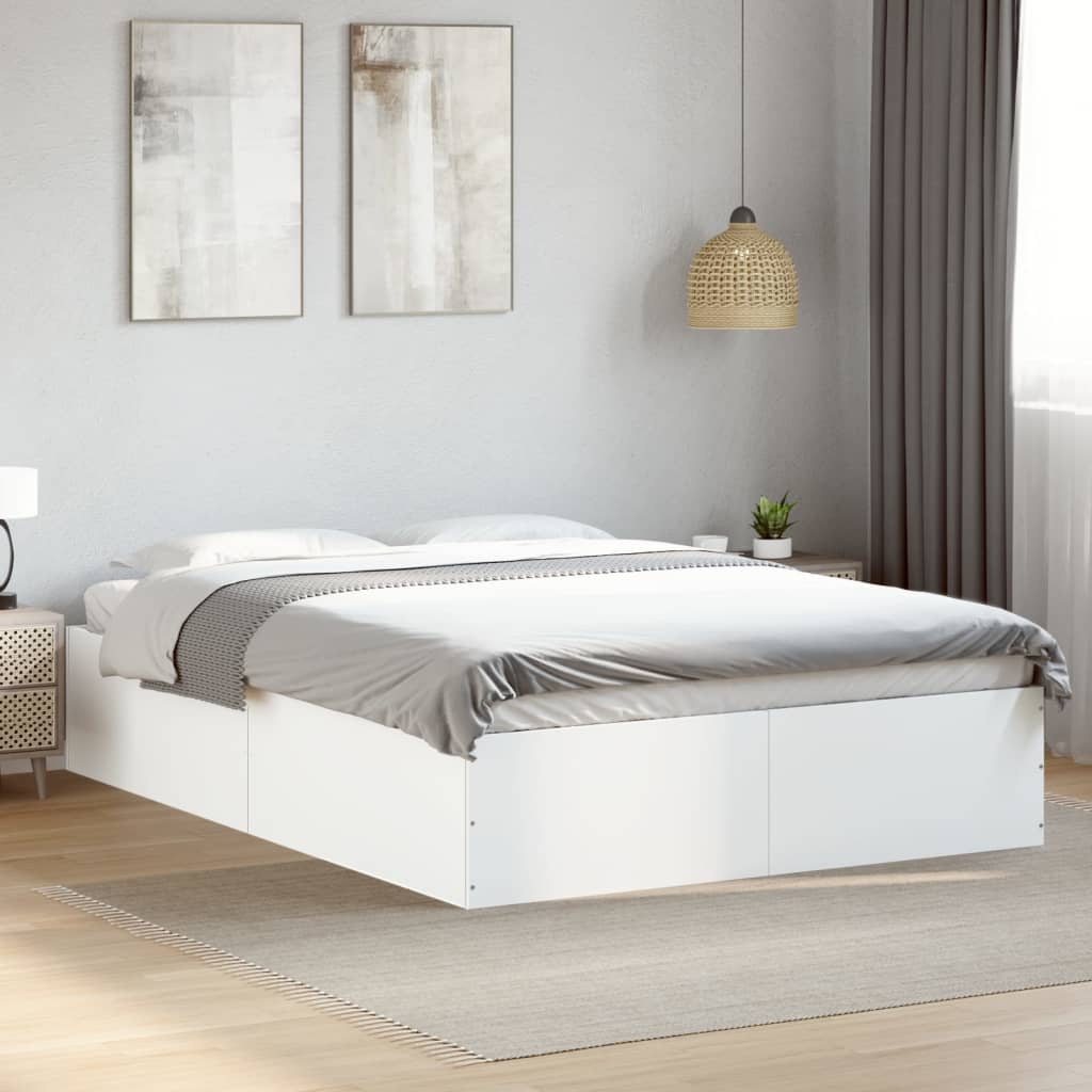 Bed Frame without Mattress White 135x190 cm Double