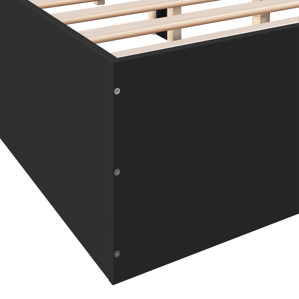 Bed Frame without Mattress Black 120x190 cm Small Double