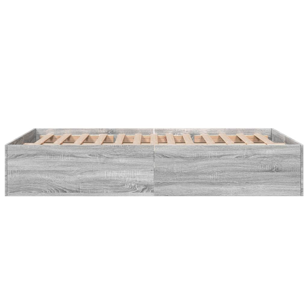 Bed Frame without Mattress Grey Sonoma 120x190 cm Small Double