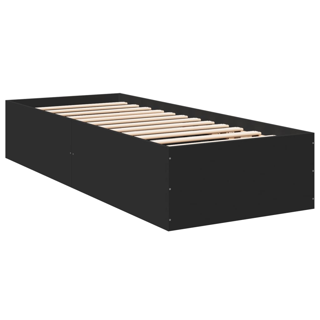 Bed Frame without Mattress Black 100x200 cm