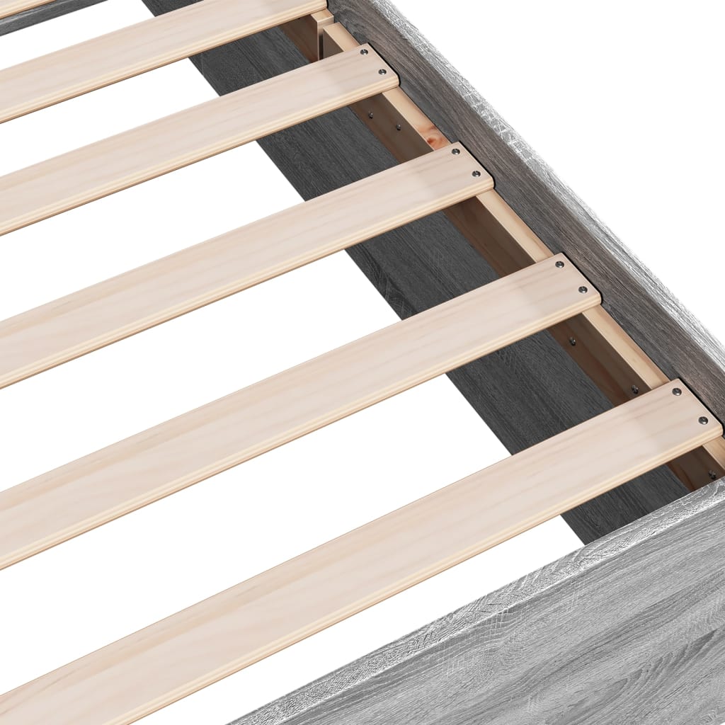 Bed Frame without Mattress Grey Sonoma 100x200 cm