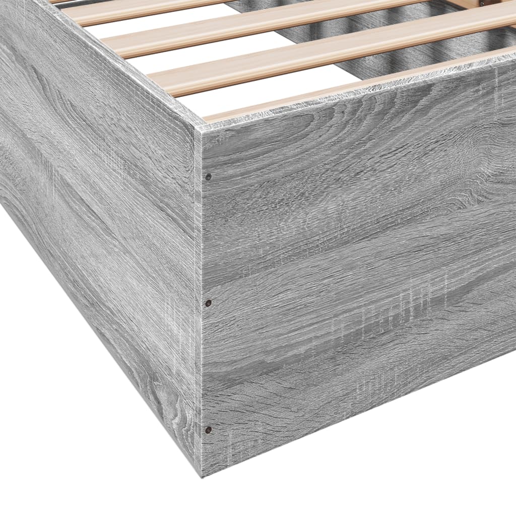 Bed Frame without Mattress Grey Sonoma 100x200 cm