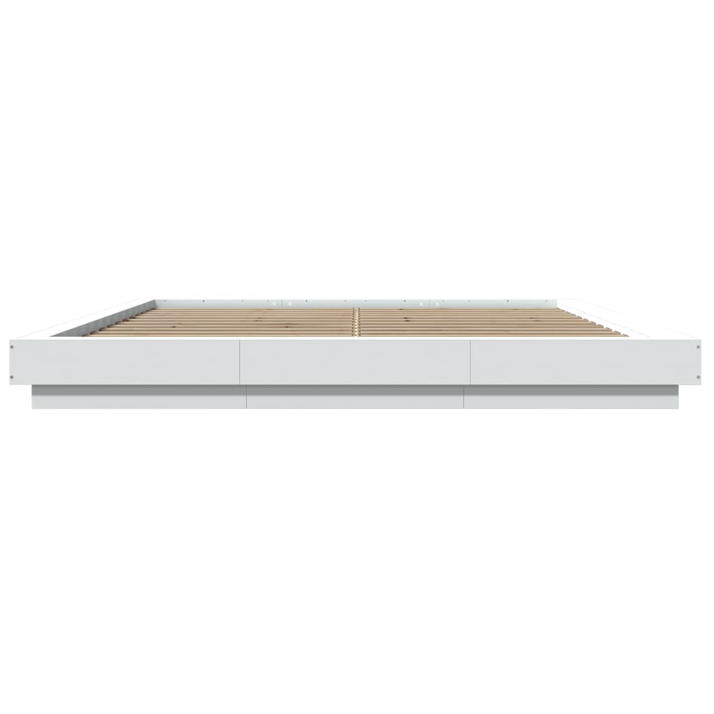 Modern Wooden Emperor Size 2m Bed Frame Base With LED Lights Wood Bed
