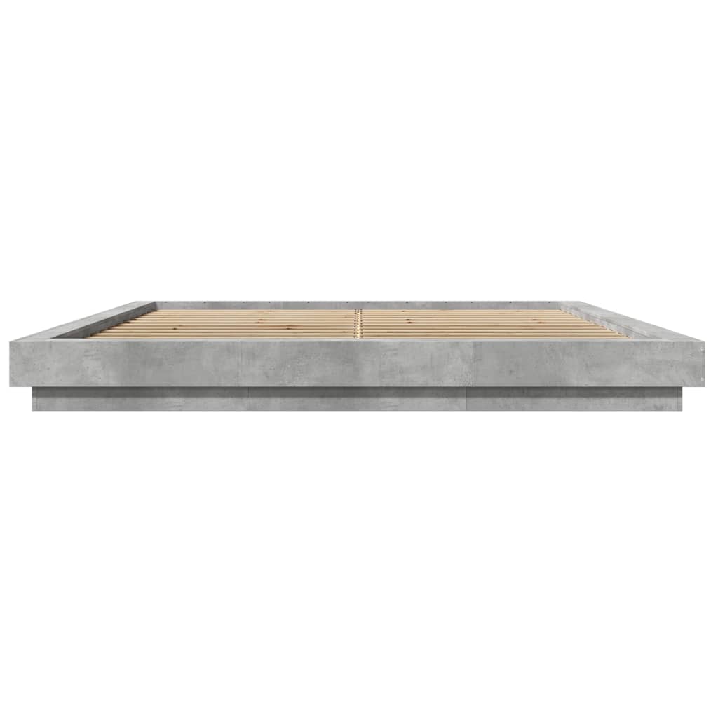 Modern Wooden Emperor Size 2m Bed Frame Base With LED Lights Wood Bed