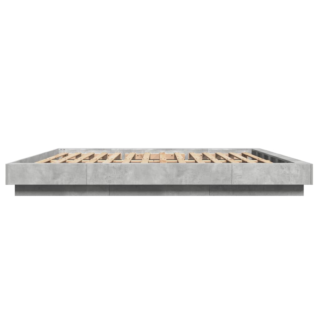 Modern Wooden Emperor Size 2m Bed Frame Base With LED Lights Wood Bed