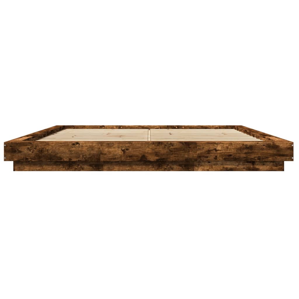 Modern Wooden Emperor Size 2m Bed Frame Base With LED Lights Wood Bed