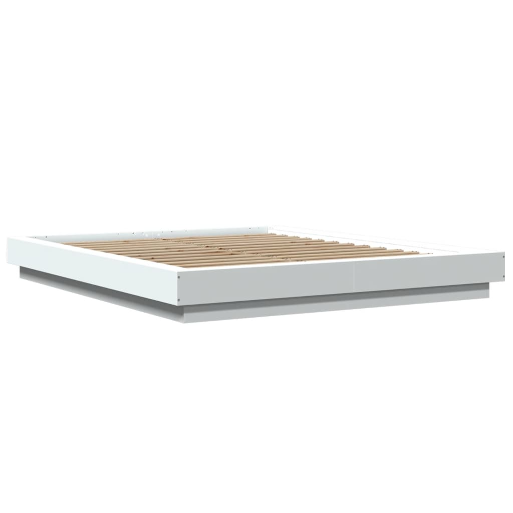 Modern Wooden Queen Size 160cm Bed Frame Base With LED Lights Wood Beds