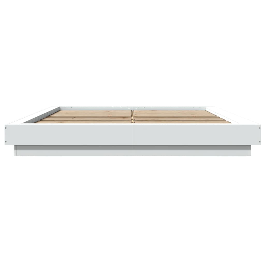 Modern Wooden Queen Size 160cm Bed Frame Base With LED Lights Wood Beds