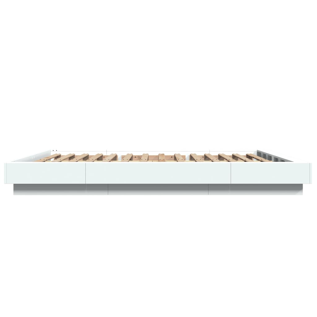 Modern Wooden Queen Size 160cm Bed Frame Base With LED Lights Wood Beds