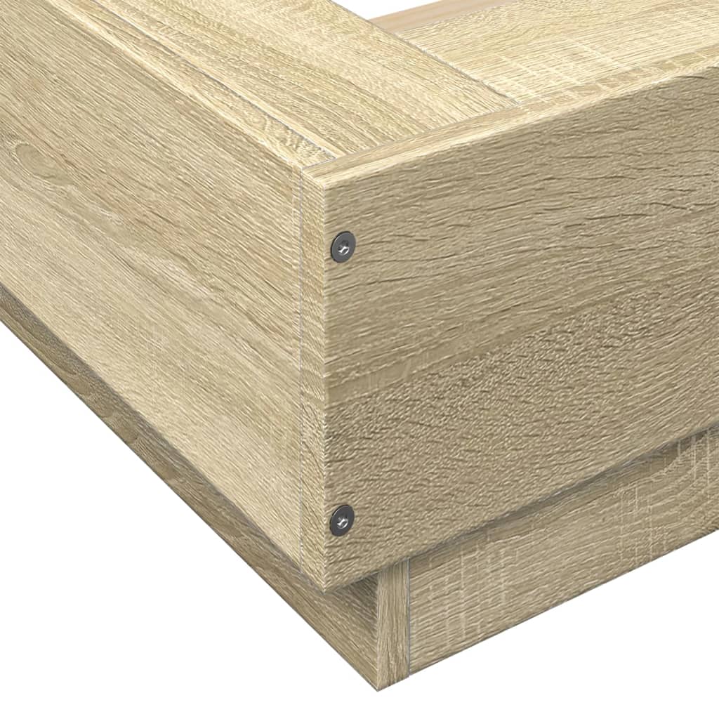 Modern Wooden Queen Size 160cm Bed Frame Base With LED Lights Wood Beds