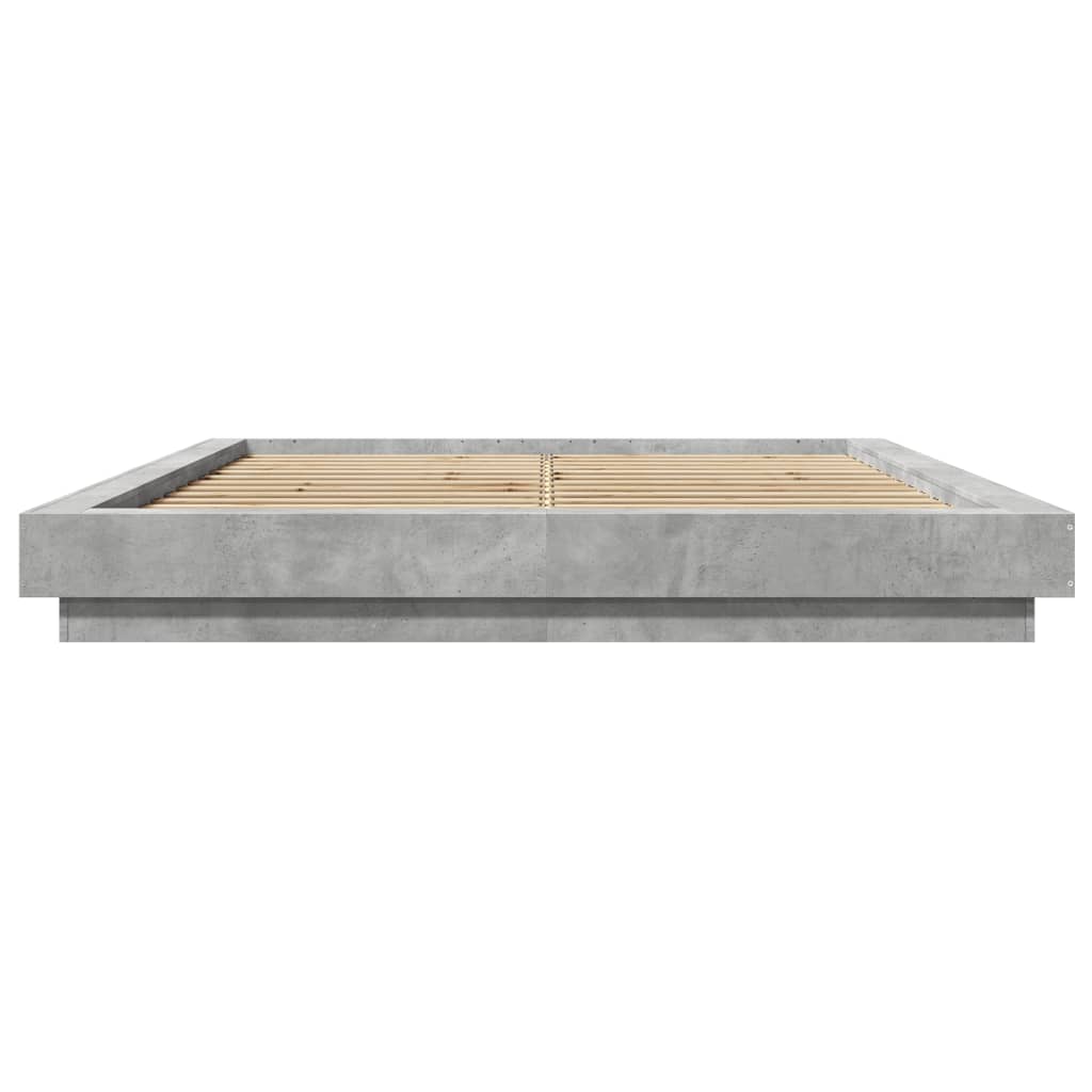 Modern Wooden Queen Size 160cm Bed Frame Base With LED Lights Wood Beds