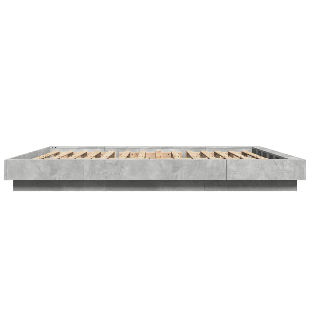 Modern Wooden King Size 150cm Bed Frame Base With LED Lights Wood Beds