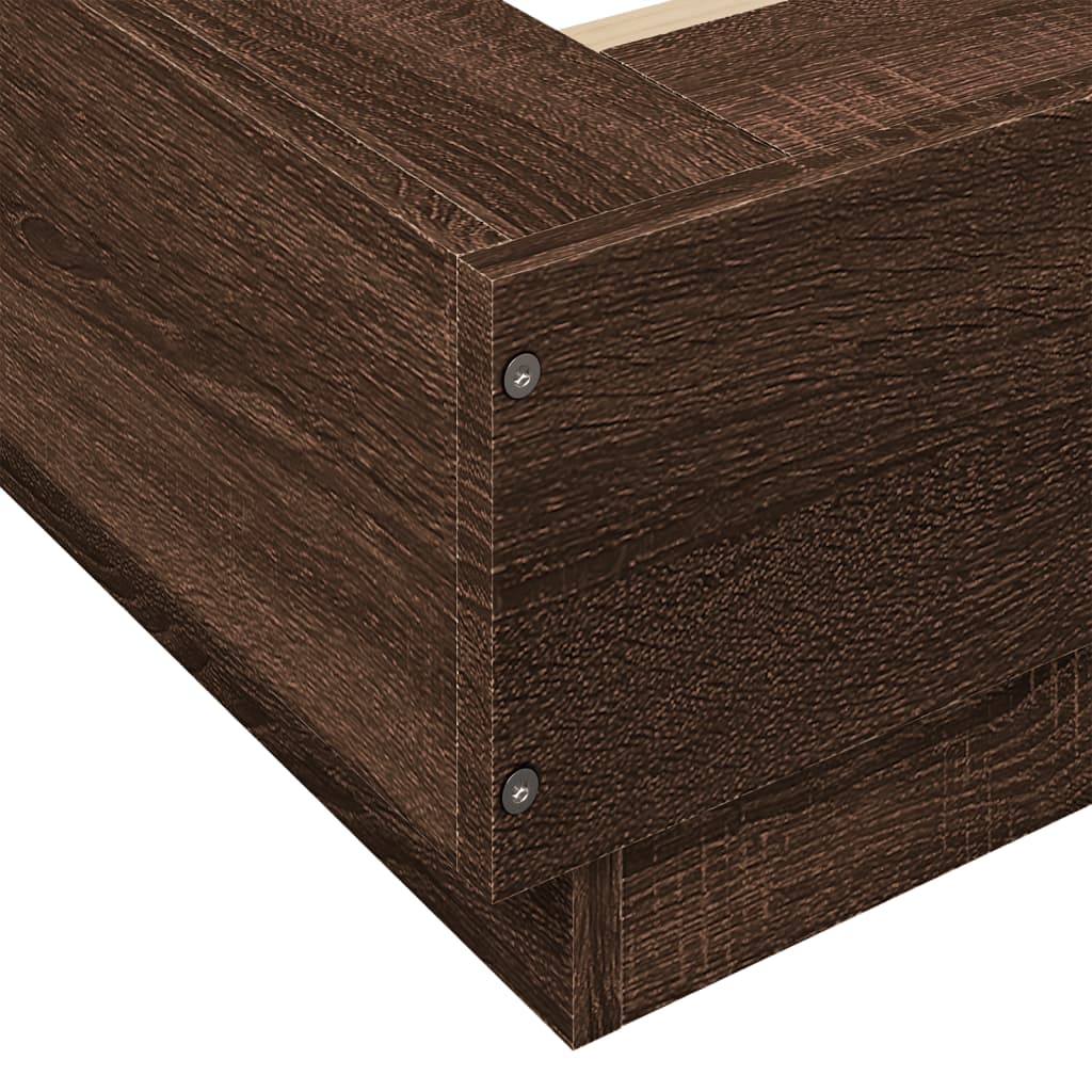 Modern Wooden King Size 150cm Bed Frame Base With LED Lights Wood Beds