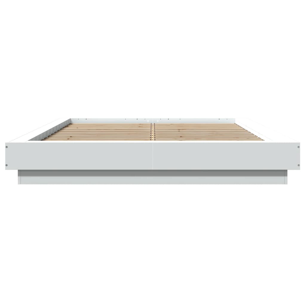 Modern Wooden Double Size 135cm Bed Frame Base With LED Lights Wood Beds