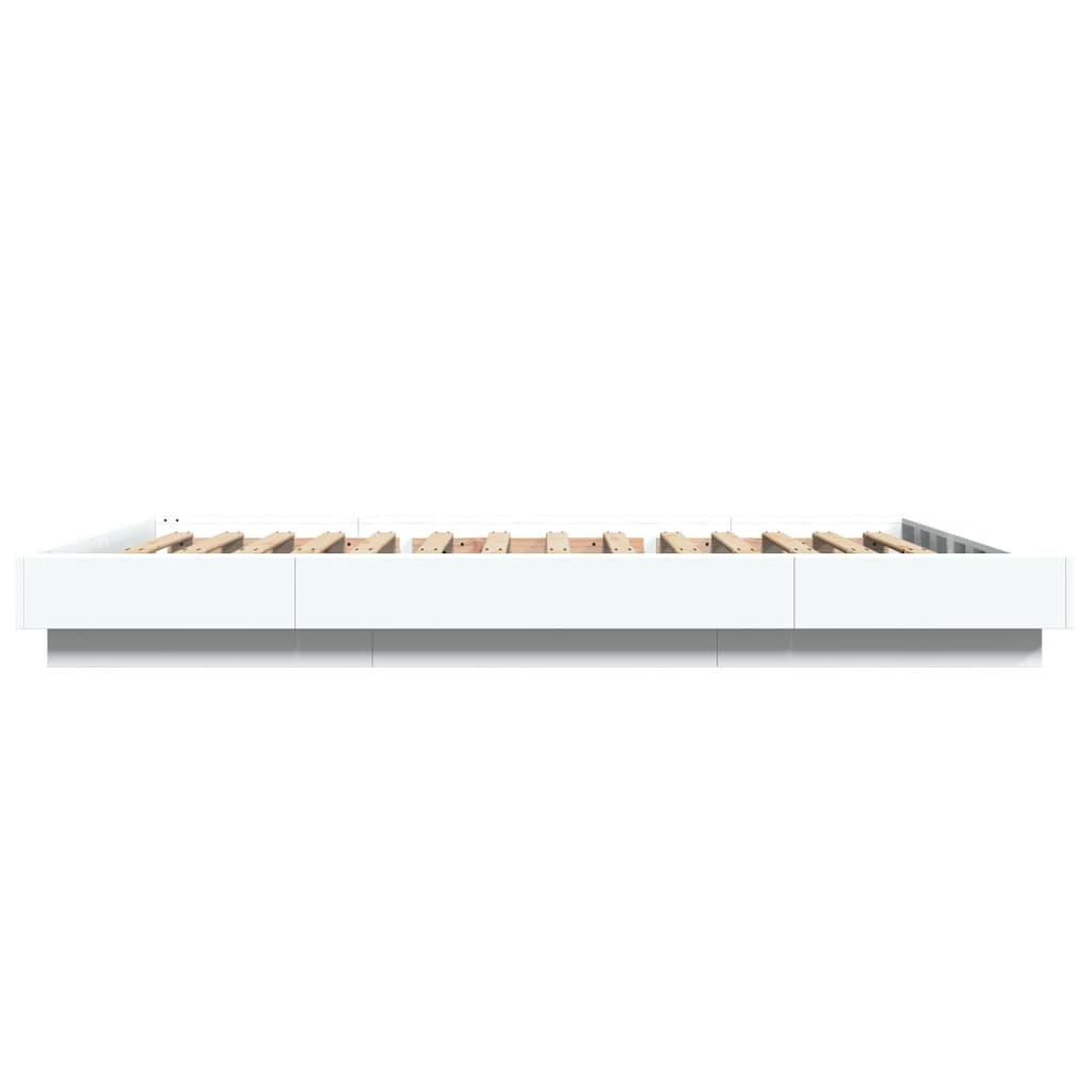 Modern Wooden Double Size 135cm Bed Frame Base With LED Lights Wood Beds
