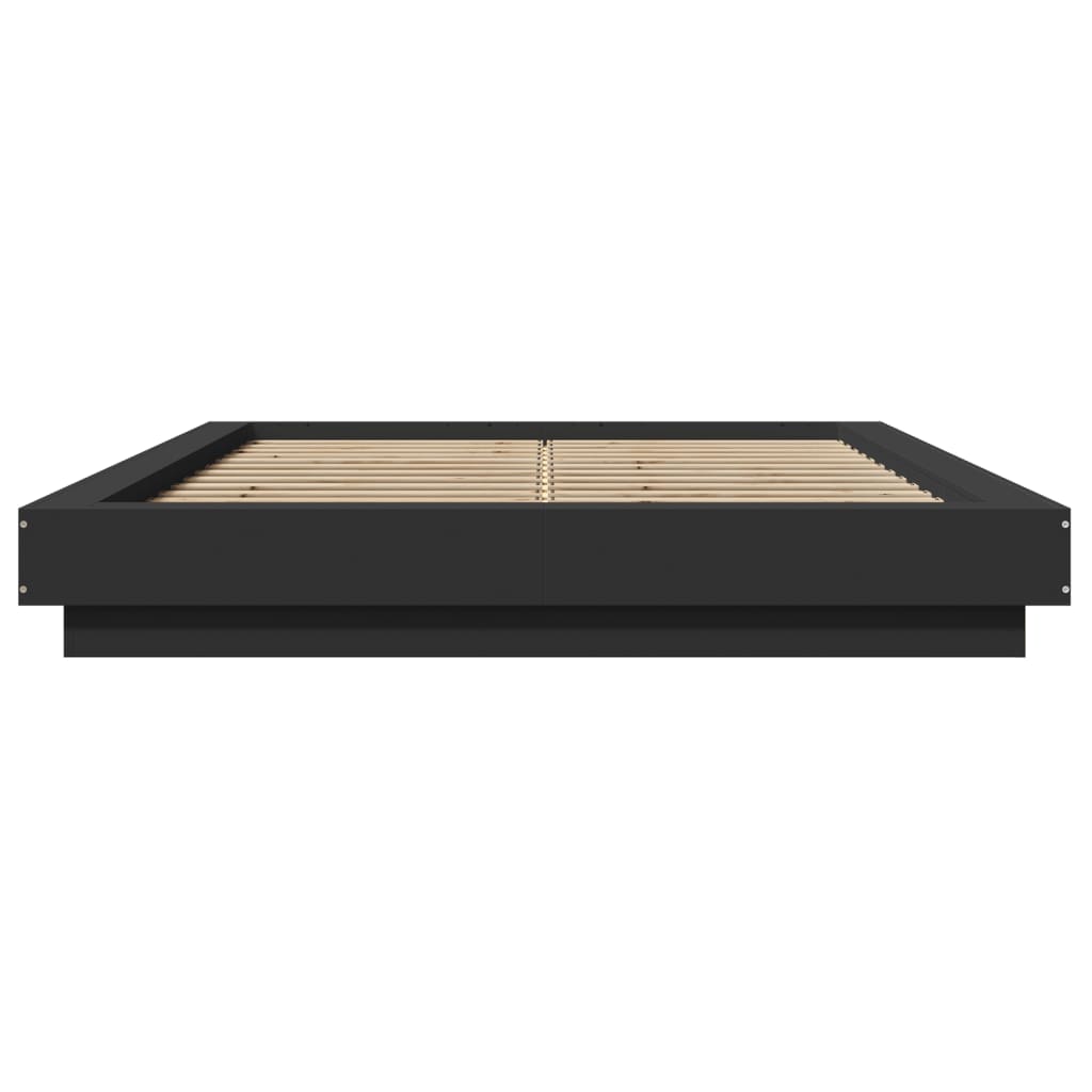 Modern Wooden Double Size 135cm Bed Frame Base With LED Lights Wood Beds