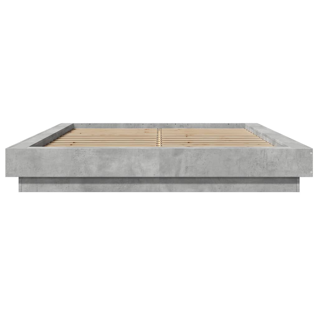 Modern Wooden Double Size 135cm Bed Frame Base With LED Lights Wood Beds