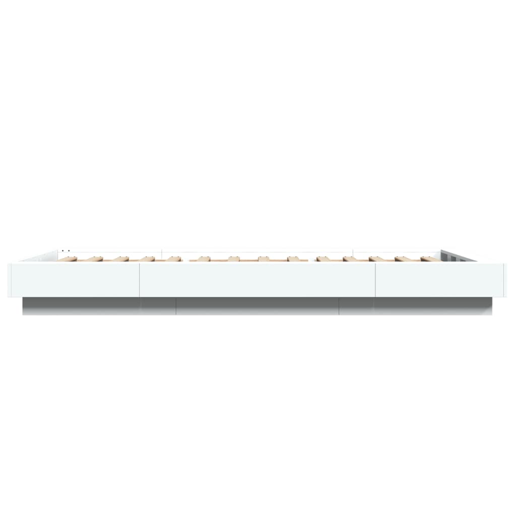 Modern Wooden Low Single Size 90cm Bed Frame Base With LED Lights Wood Beds