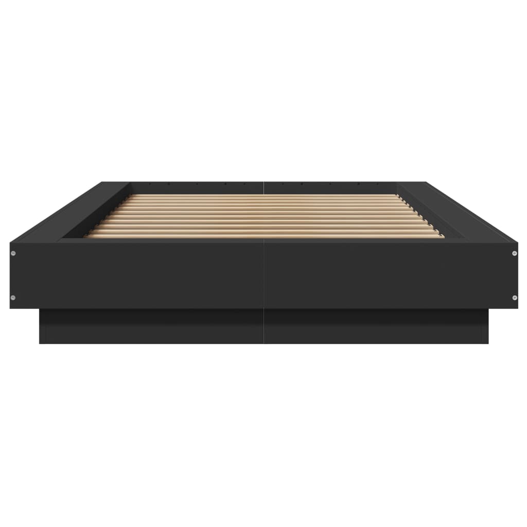 Modern Wooden Low Single Size 90cm Bed Frame Base With LED Lights Wood Beds