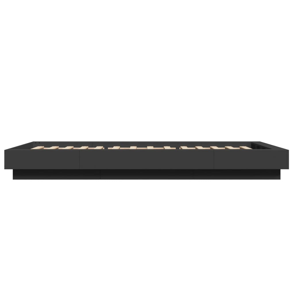 Modern Wooden Low Single Size 90cm Bed Frame Base With LED Lights Wood Beds
