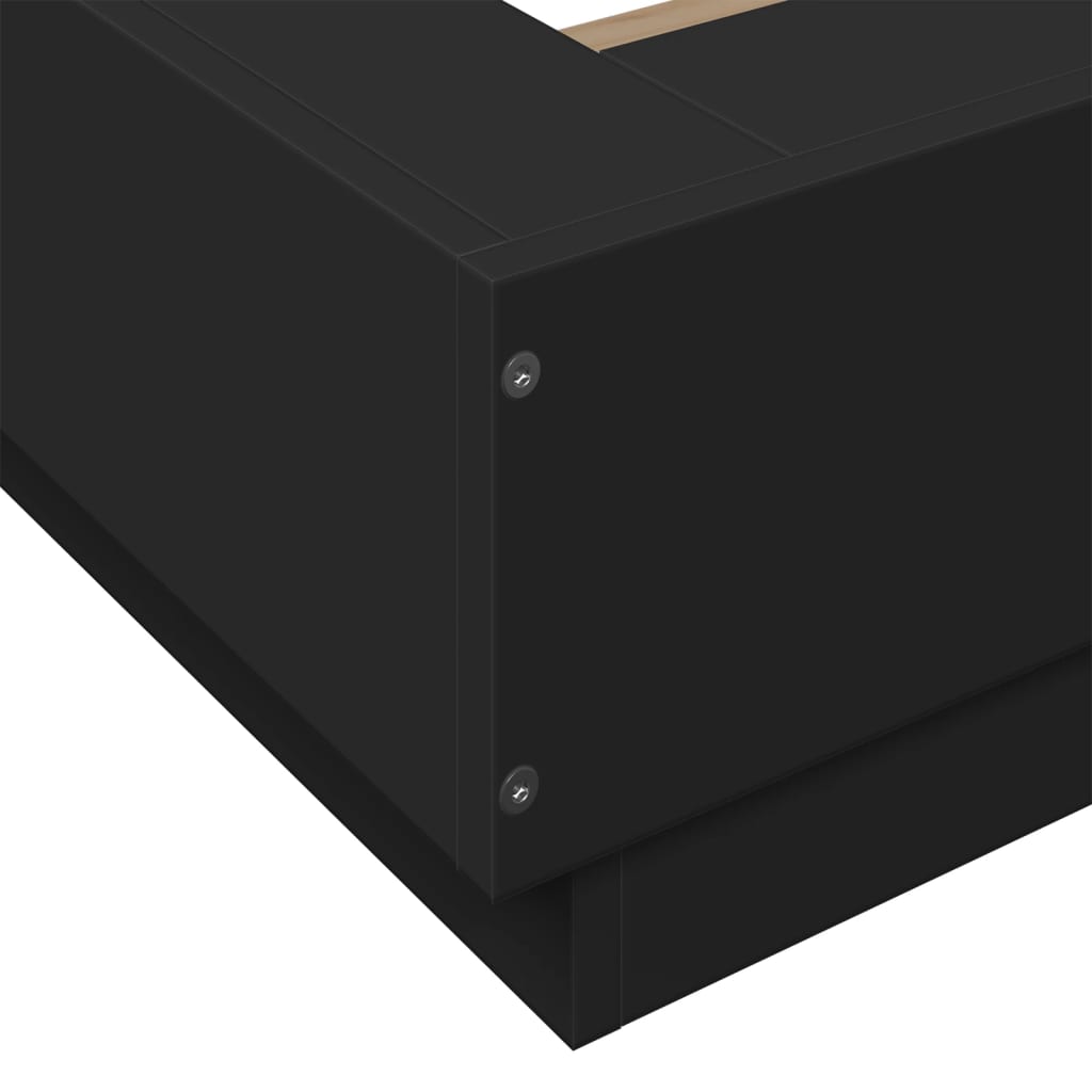 Modern Wooden Low Single Size 90cm Bed Frame Base With LED Lights Wood Beds
