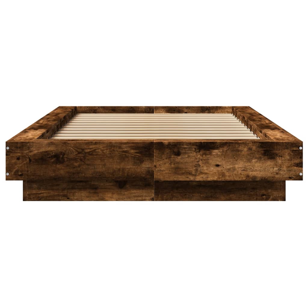 Modern Wooden Low Single Size 90cm Bed Frame Base With LED Lights Wood Beds