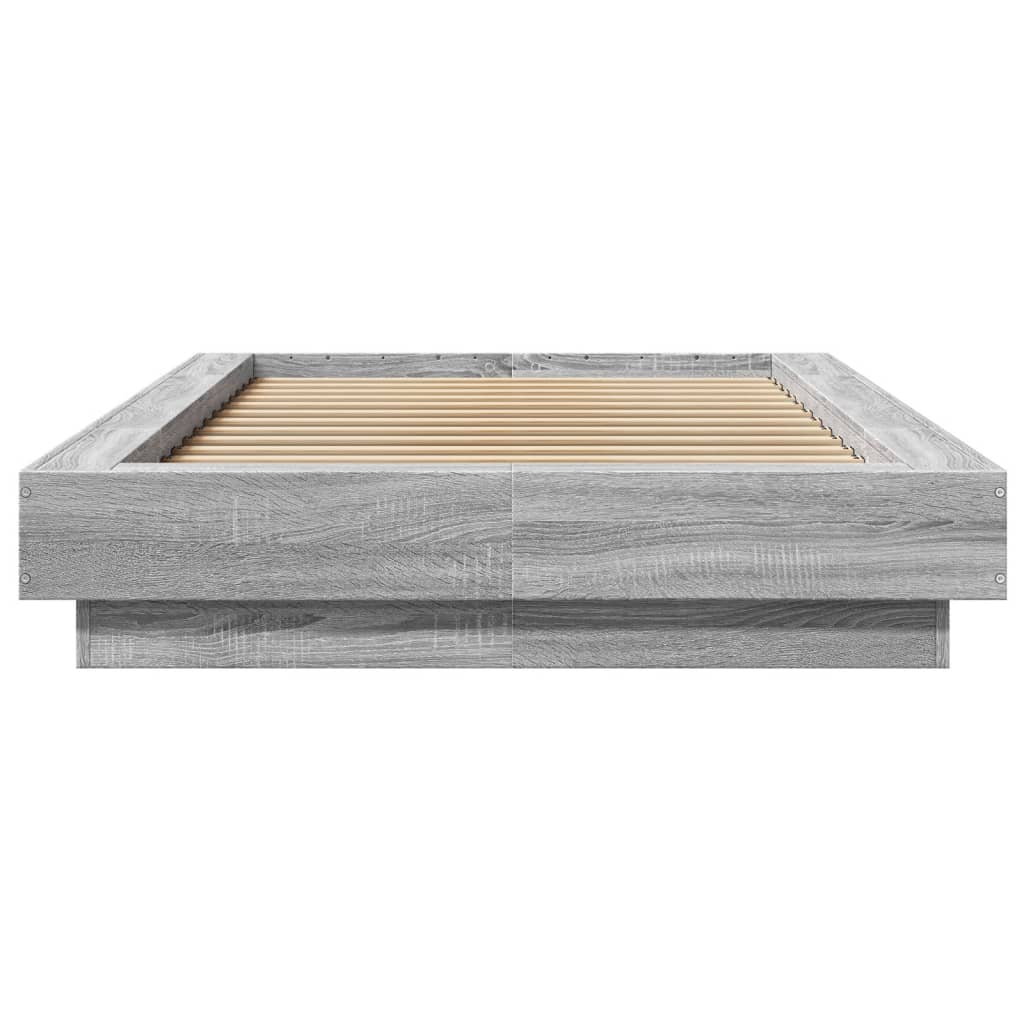 Modern Wooden Low Single Size 90cm Bed Frame Base With LED Lights Wood Beds