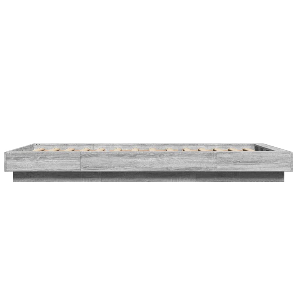 Modern Wooden Low Single Size 90cm Bed Frame Base With LED Lights Wood Beds