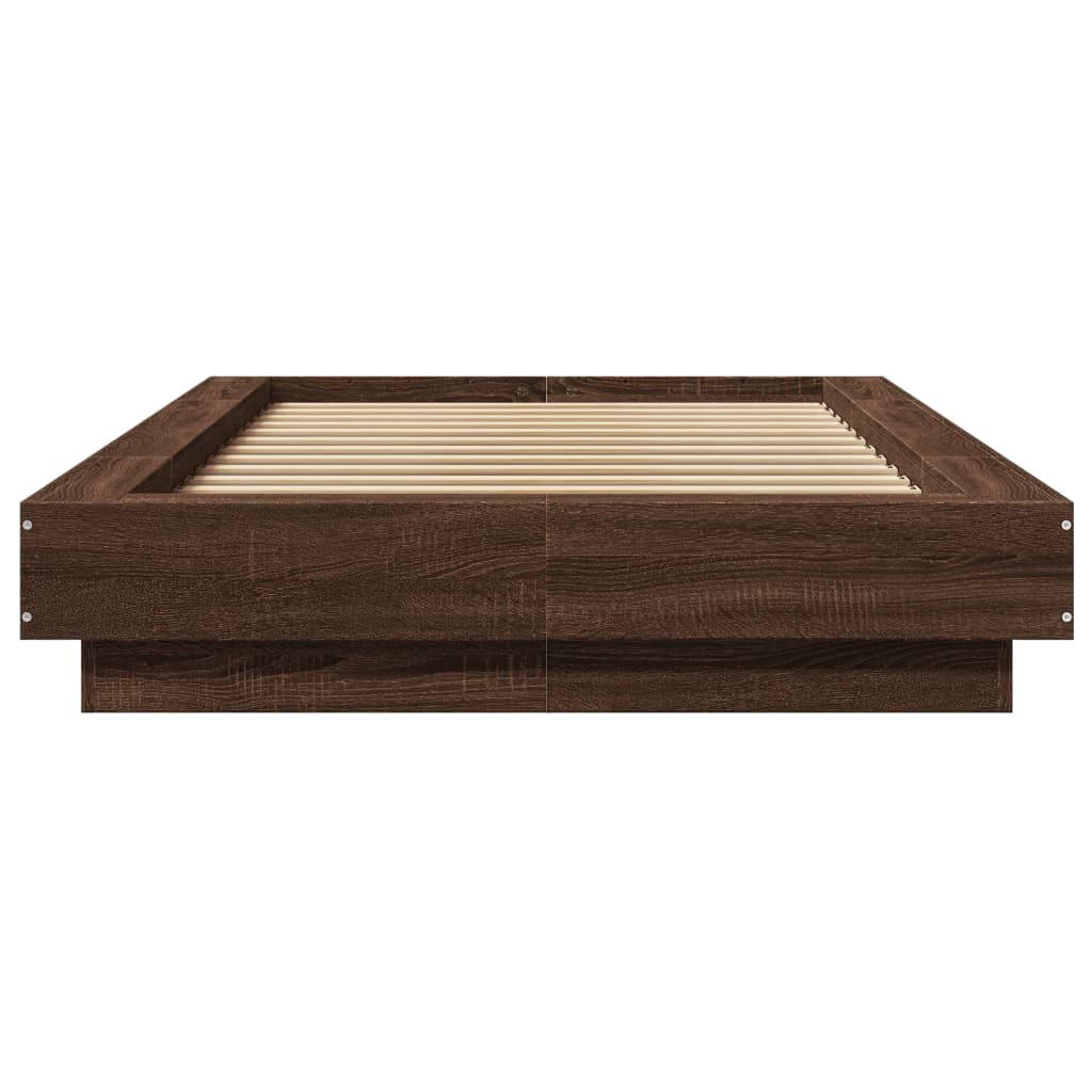Modern Wooden Low Single Size 90cm Bed Frame Base With LED Lights Wood Beds