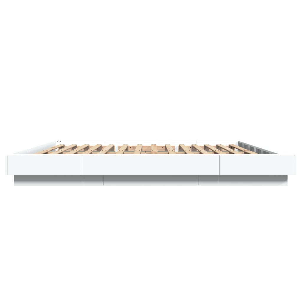 Bed Frame without Mattress White 180x200 cm Super King